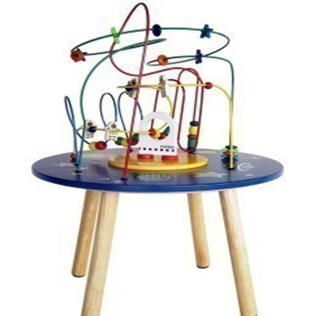 Spieltisch für Kinder mit Motorikschleife Motiv: Weltraumbahnhof