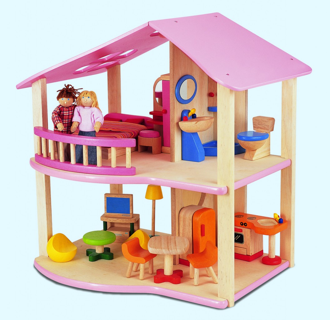 Puppenhaus Holz Ohne ZubehOr ~ Das Rosa Puppenhaus tolles Holz Puppenhaus mit 4 Räumen, Balkon mit Puppenhaus Holz Ohne ZubehOr ~ Das Rosa Puppenhaus tolles Holz Puppenhaus mit 4 Räumen, Balkon mit